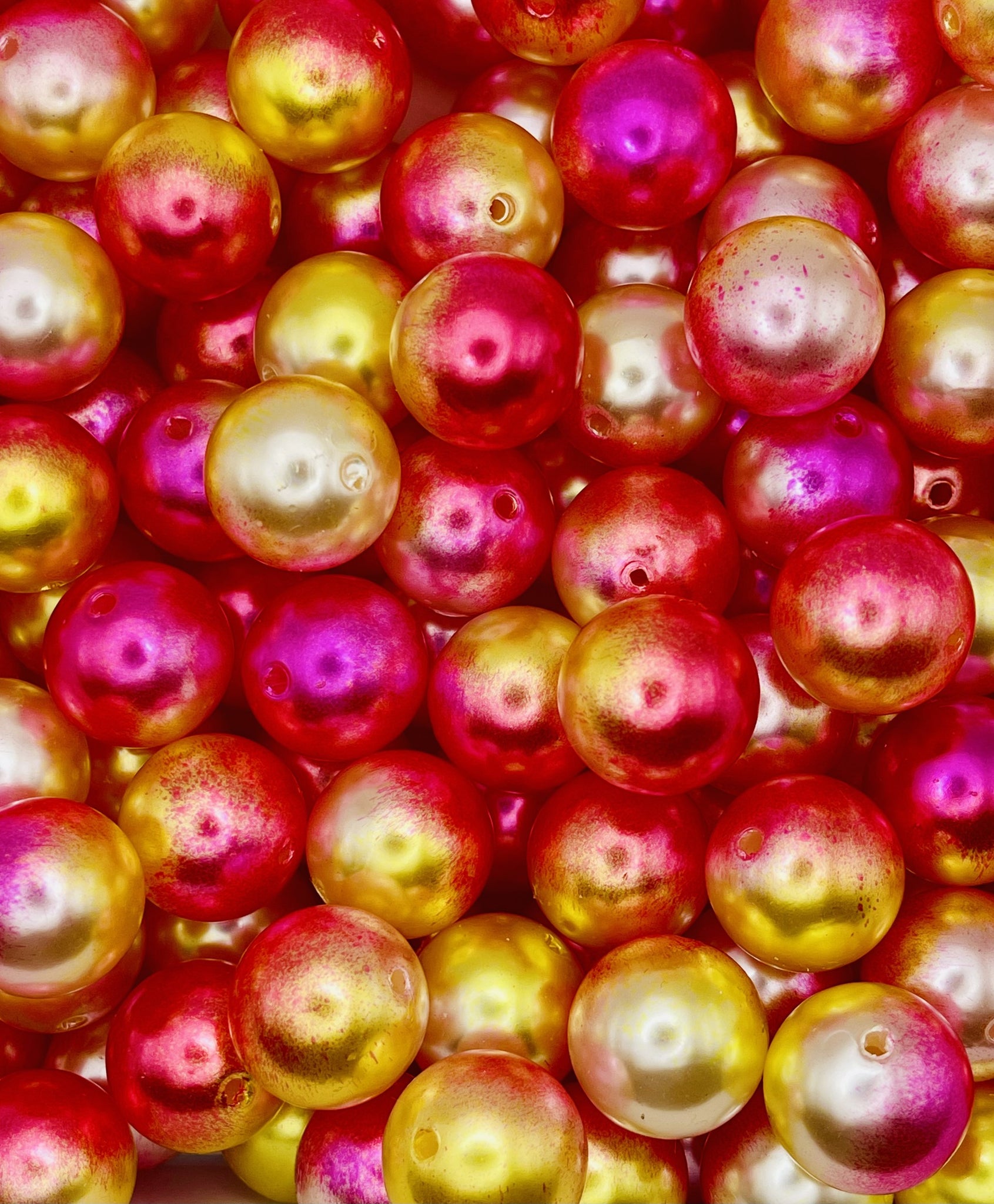 Pink and Yellow Ombre Bubblegum Beads