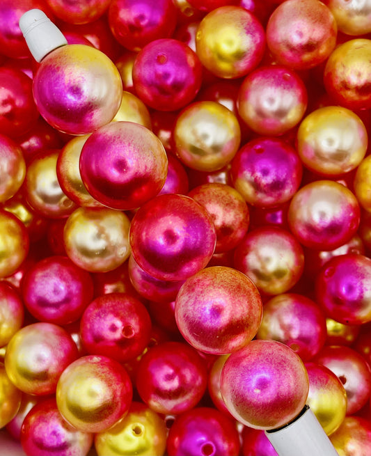 Pink and Yellow Ombre Bubblegum Beads