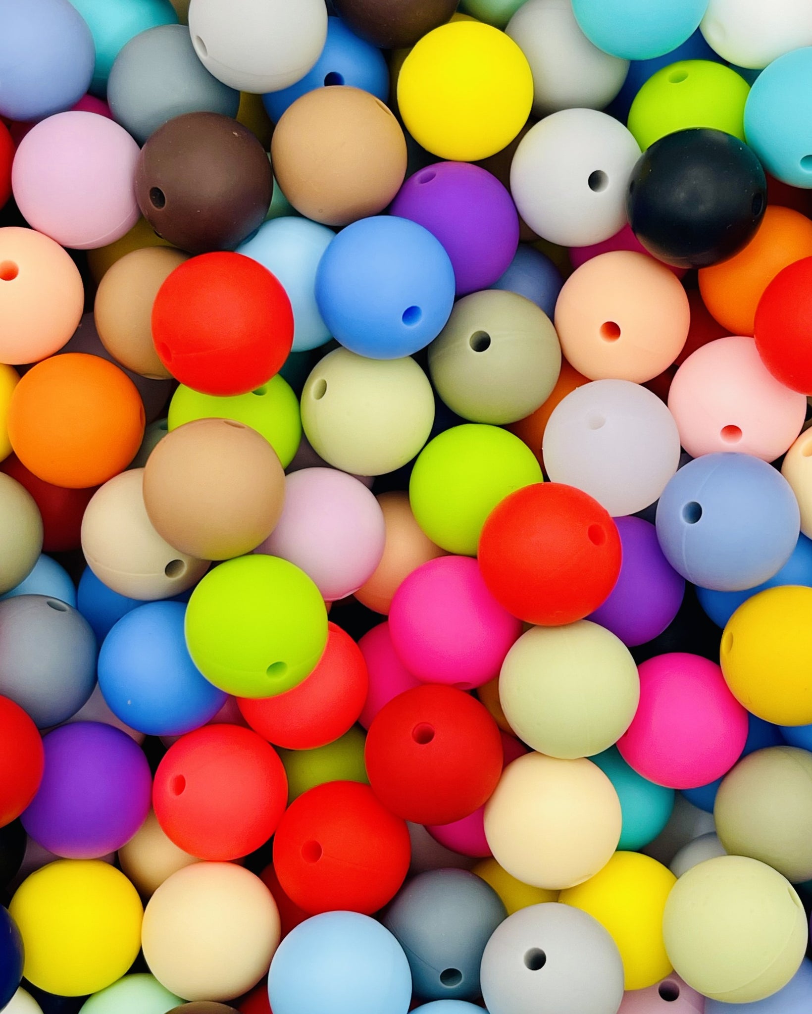 Vibrant 16mm Silicone Bead Collection: Soft Touch Round Beads for DIY Crafts & Jewelry.