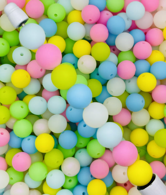 Glow-in-the-Dark Pastel Silicone Beads!