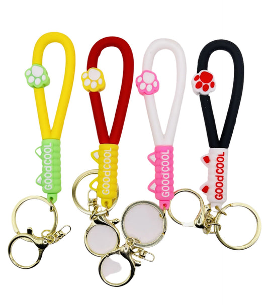 Paw Print Silicone Keychain Straps - GoodCool Collection