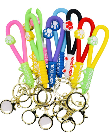 Paw Print Silicone Keychain Straps - GoodCool Collection