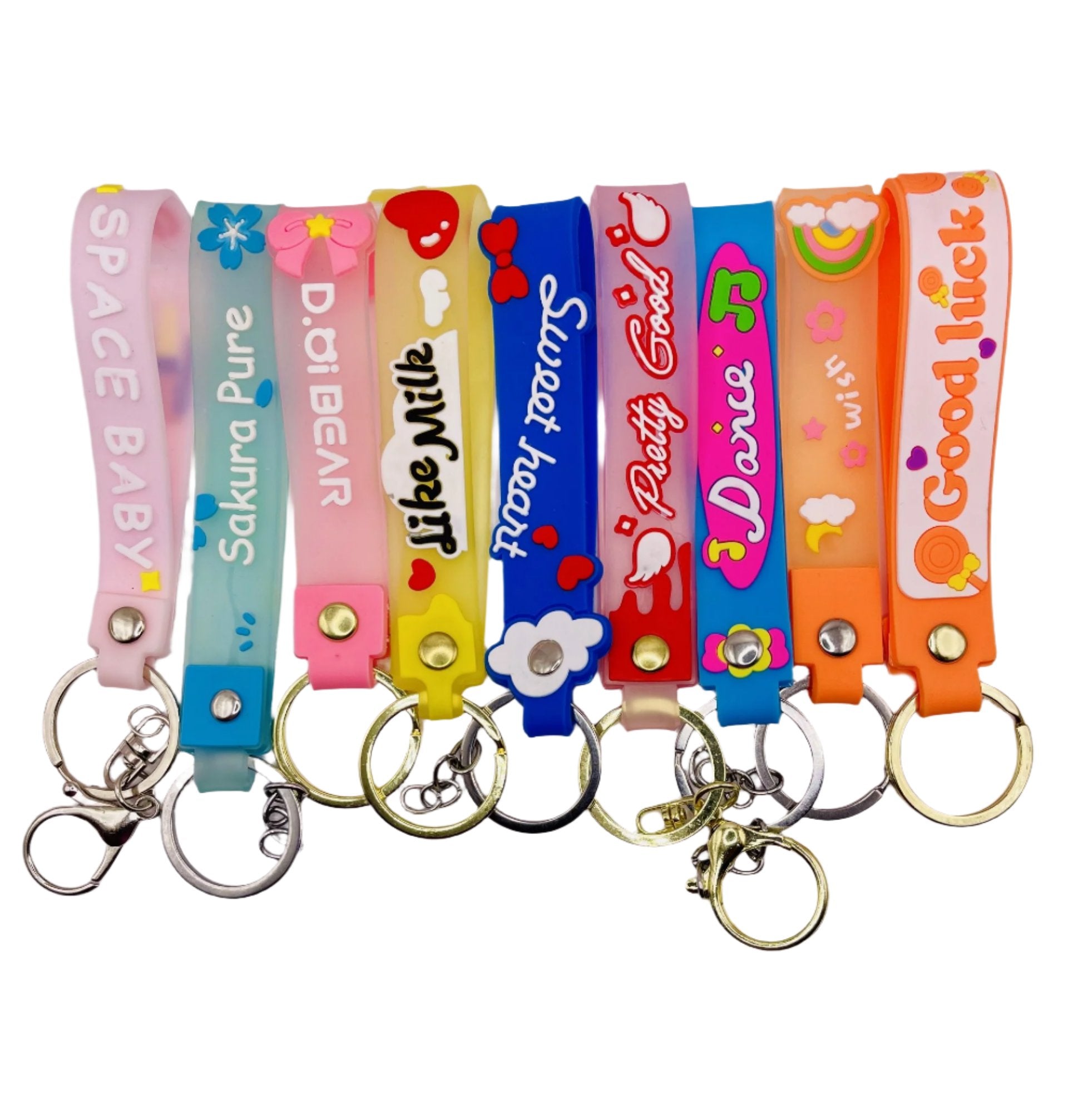 Worded Silicone Keychain Straps - Express Your Style