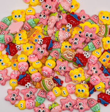 Cartoon Sponge Best Friend Charms - 30 Pcs