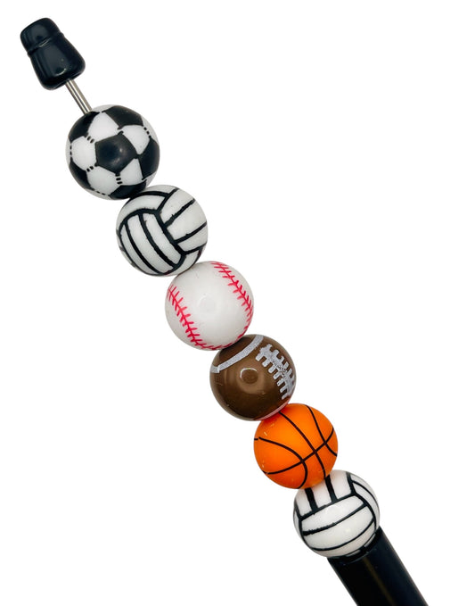 Sports Ball Beads Mix – Basketball, Soccer, Baseball, Football & Volleyball Beads for DIY Crafts