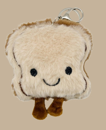 Plush Toast Keychain - A Soft Slice of Happiness