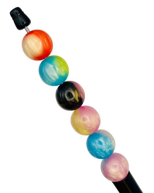 Two-Tone Swirl Acrylic Beads – Color Fade Round Beads for Pens & Jewelry