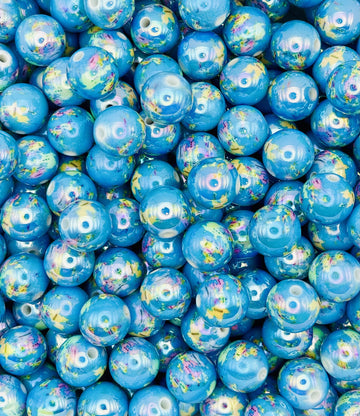 World Map Beads – 12mm Glossy Blue Globe-Inspired Beads for Jewelry & Crafts
